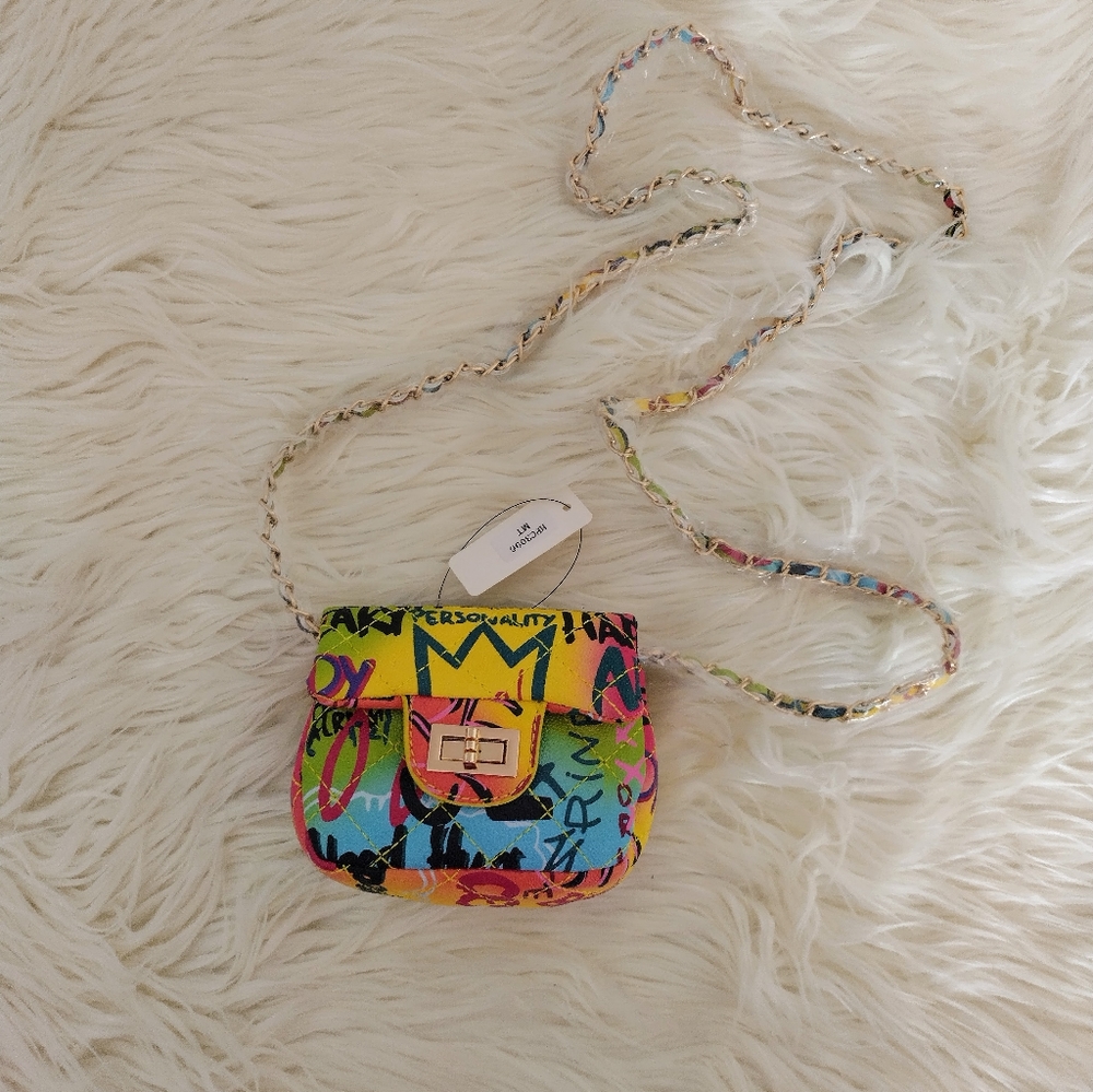 Graffiti Mini Turn Lock Shoulder Bag